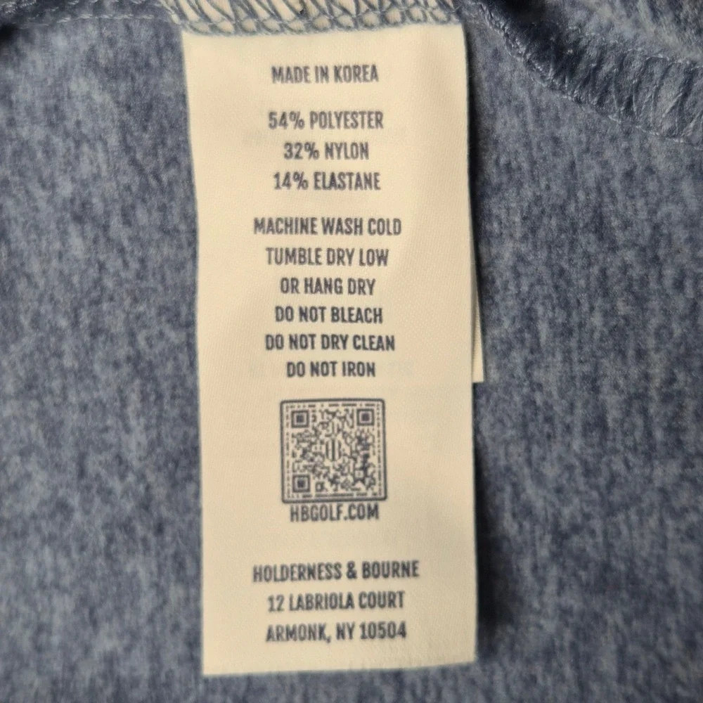 Holderness & Bourne Mens Dry-Luxe Performance Quarter Zip Pullover Blue Large